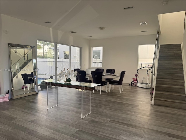 interior space featuring dark hardwood / wood-style floors