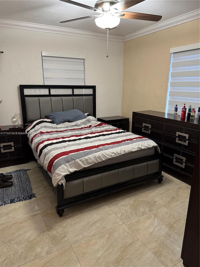 2770 NW 164th Ter, Miami Gardens, FL 33054 - bedroom with ornamental molding and a ceiling fan