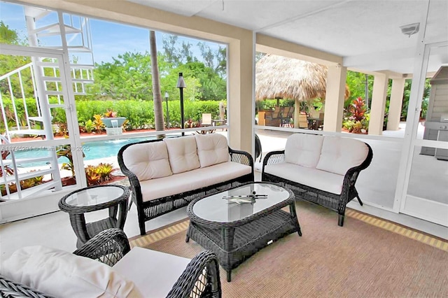 view of sunroom / solarium