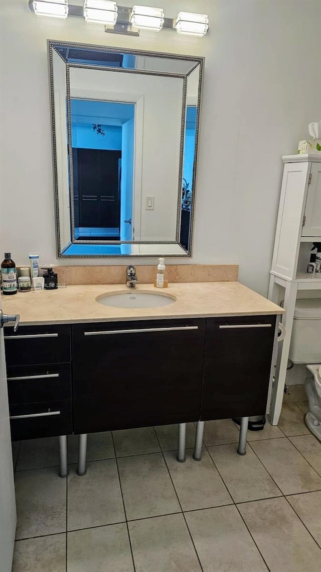 1900 N Bayshore Dr Unit 4007, Miami, FL 33132 - bathroom with tile patterned floors, vanity, and toilet