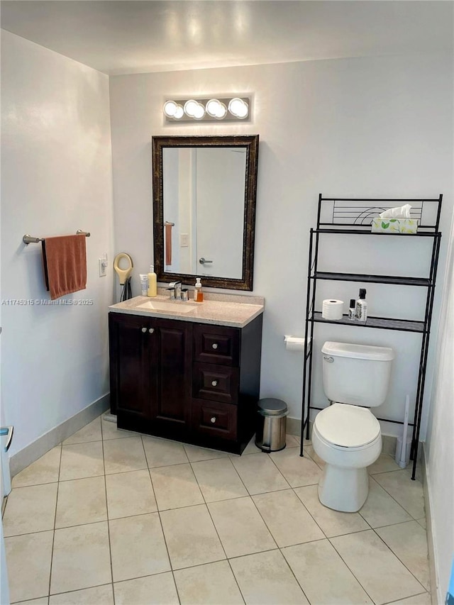 1900 N Bayshore Dr Unit 4007, Miami, FL 33132 - bathroom featuring vanity, baseboards, tile patterned floors, and toilet