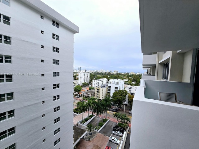 balcony with a view of city