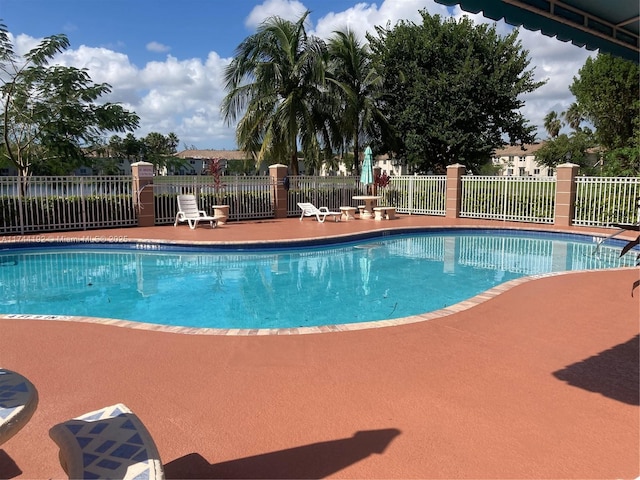 view of pool with a patio area