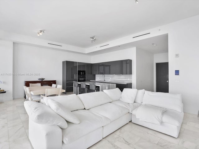 1451 Brickell Ave Unit 5101, Miami, FL 33131 - living room with light marble finish flooring