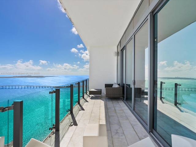 balcony with a water view