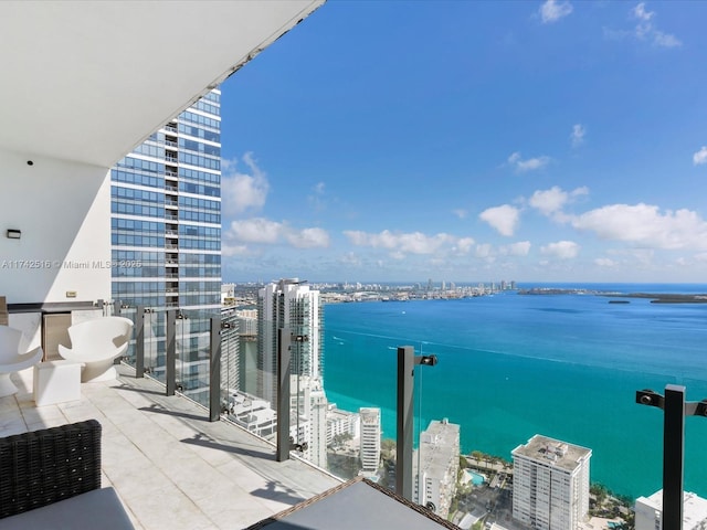 balcony with a water view