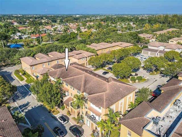 aerial view featuring a residential view