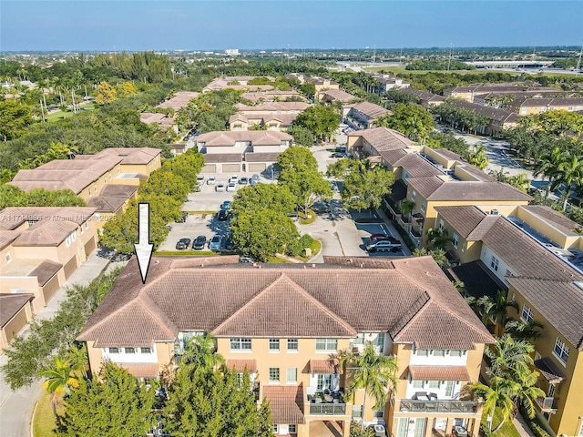 drone / aerial view with a residential view