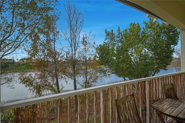 balcony with a water view