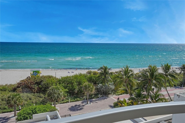 water view with a view of the beach