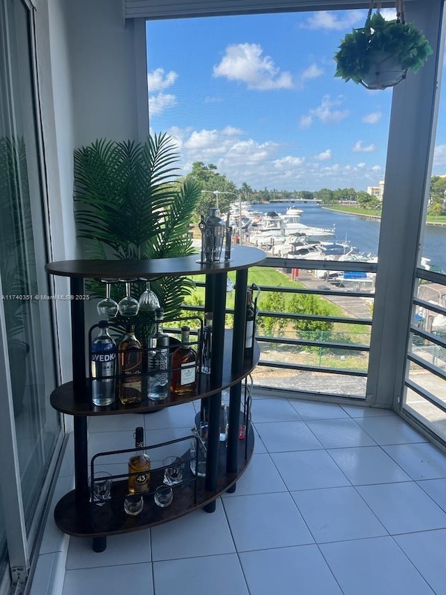 balcony with a water view