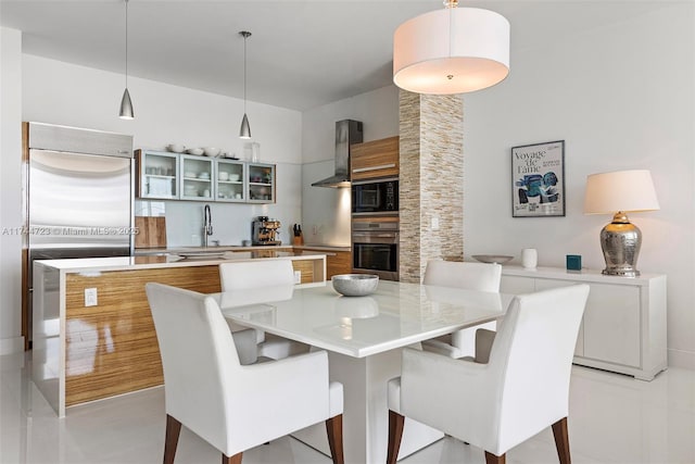 dining room featuring sink