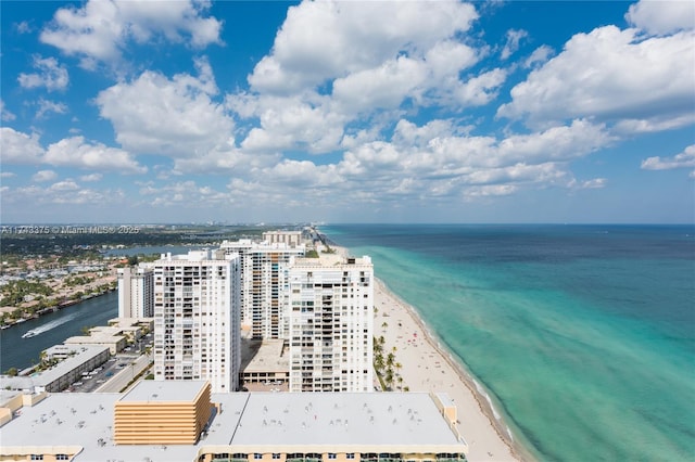 2711 S Ocean Dr Unit 3302, Hollywood, FL 33019 - drone / aerial view featuring a view of the beach and a water view
