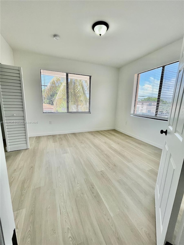 empty room featuring light hardwood / wood-style flooring