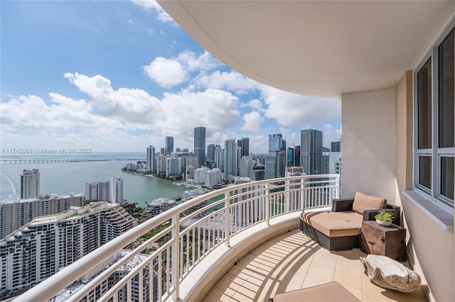 balcony with a water view