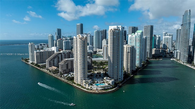 property's view of city with a water view