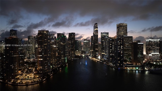 property's view of city with a water view