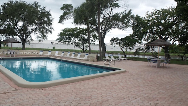 view of pool featuring a patio area