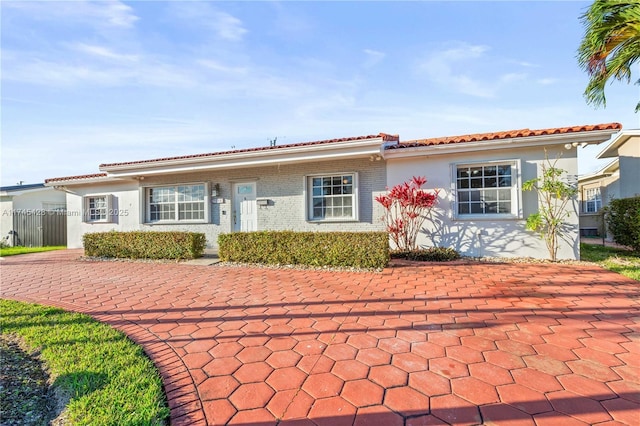 view of front of property with a patio