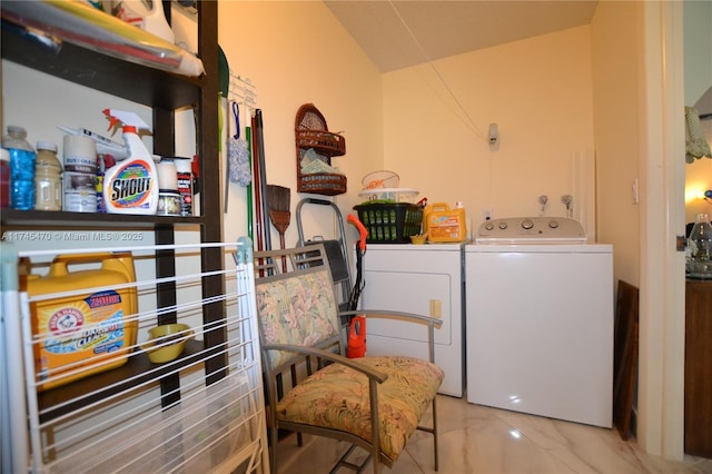 washroom featuring independent washer and dryer