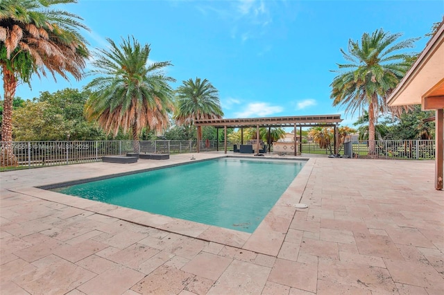 17500 SW 68th Ct, Southwest Ranches, FL 33331 - view of pool with fence, a fenced in pool, and a patio area