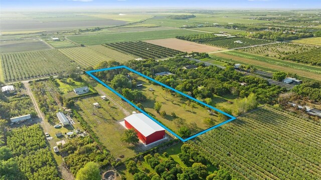 aerial view featuring a rural view