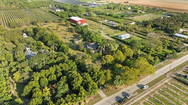 drone / aerial view with a rural view