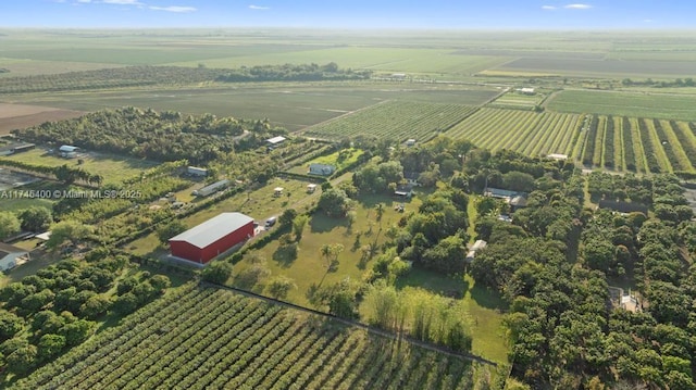 drone / aerial view with a rural view