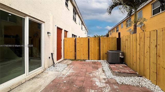 view of patio featuring central AC unit