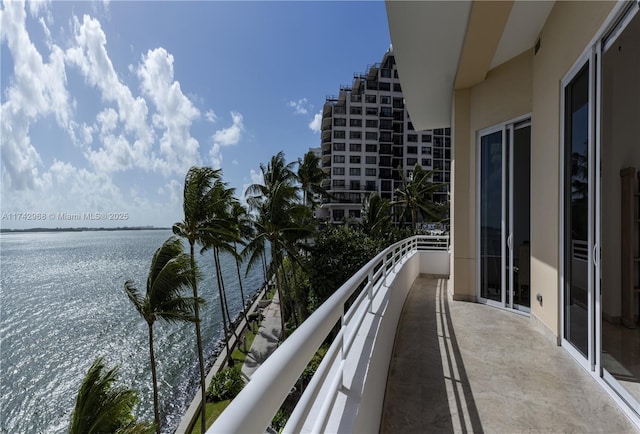 balcony with a water view