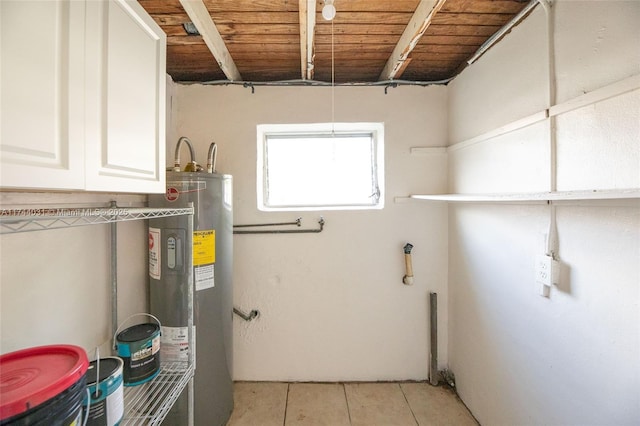 utility room with water heater