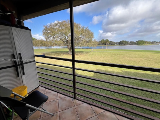 balcony with a water view