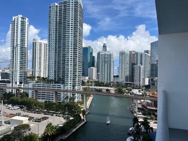 city view with a water view