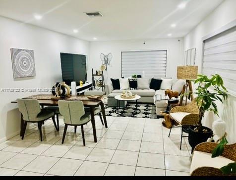 view of tiled living room