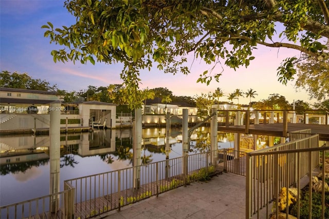 water view featuring a boat dock