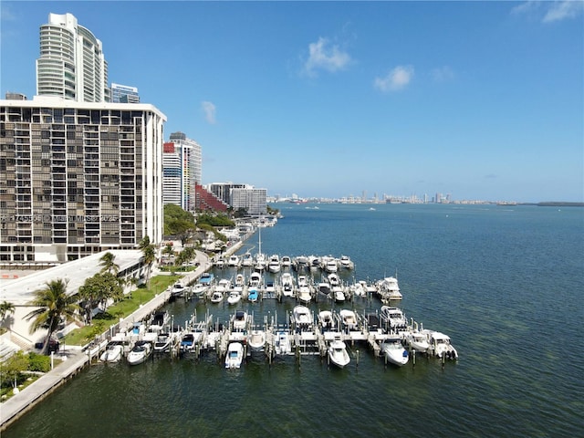 water view featuring a city view