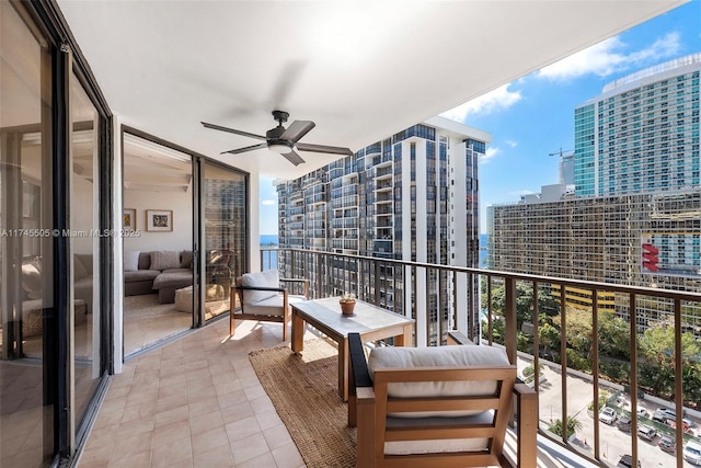 1915 Brickell Ave Unit C1612, Miami, FL 33129 - balcony with a view of city and ceiling fan