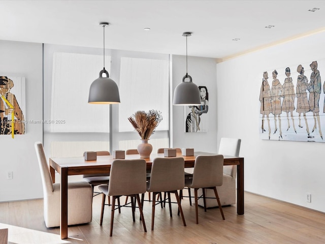 dining area featuring wood finished floors