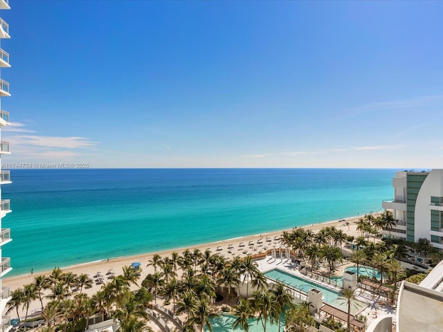 property view of water with a view of the beach