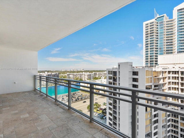 balcony featuring a city view