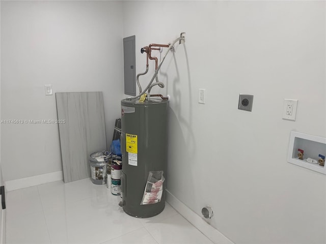 utilities with electric panel and electric water heater