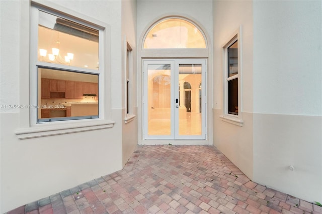 doorway to property with french doors