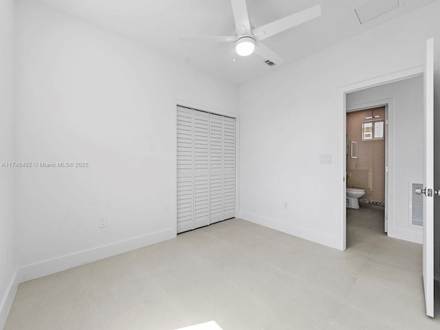 full bathroom featuring a stall shower, vanity, toilet, visible vents, and recessed lighting