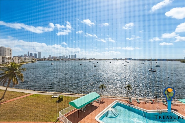 view of water feature