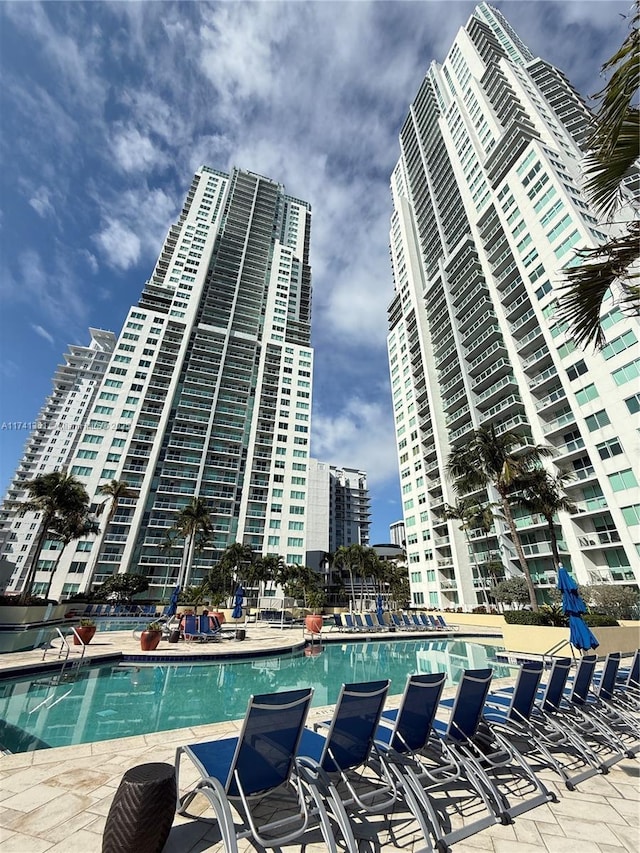 view of pool with a patio area