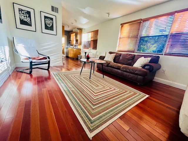 living room featuring hardwood / wood-style flooring