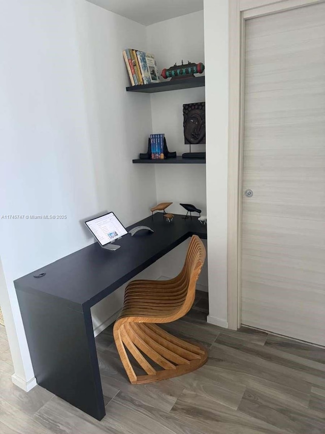 office space with built in desk