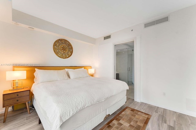 bedroom featuring light hardwood / wood-style flooring