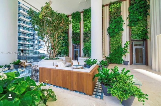 view of patio / terrace featuring an outdoor living space