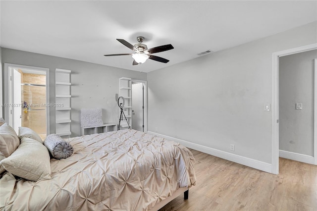 2440 SW 12th St, Deerfield Beach, FL 33442 - bedroom featuring ceiling fan and light hardwood / wood-style floors